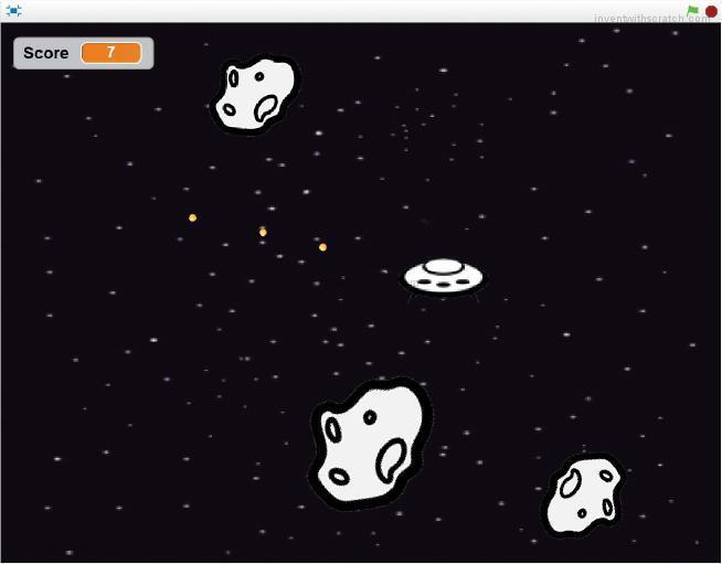 asteroids breaking down sprites